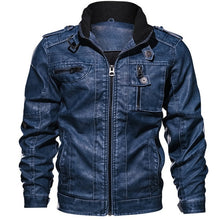 Load image into Gallery viewer, Mountainskin 7XL Men's PU Jacket Leather Coat Autumn Slim Fit Faux Leather Motorcycle Jackets Male Coats Brand Clothing SA591
